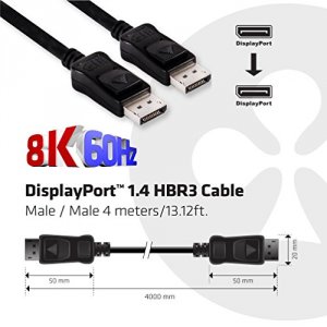 Club CAC-1066 Displayport  1.4 Hbr3 Cable 8k60hz Male  Male 4 Meters13