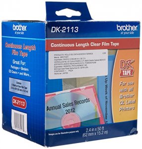 Brother DK2113 Cont  Film Label Blk Clear