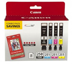 Original Canon 6497B004 Pgi-250cli-251 Ink Cartridgepaper Kit - Inkjet