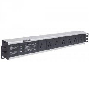 Intellinet 714013 7-way Power Strip With Surge Protection, 1.5u 19 Rac