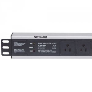 Intellinet 714013 7-way Power Strip With Surge Protection, 1.5u 19 Rac