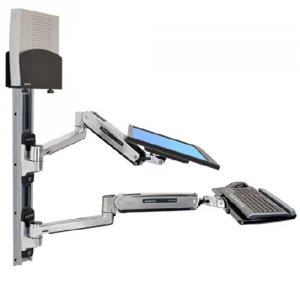 Ergotron 45-359-026 Lx Sit-stand Wall Mount System With Small Black Cp