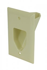 Datacomm 45-0001-IV 45-0001-iv 1-gang Recessed Cable Plate (ivory)