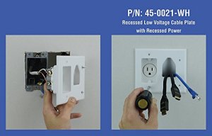 Datacomm 45-0021-WH 45-0021-wh 2-gang Recessed Low-voltage Cable Plate