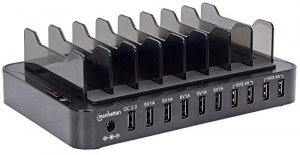 Manhattan 180009 10-port Usb Charging Station,front-mounted,usb Wall C