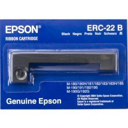 Original Epson ERC-22B Ribbon Cartridge - Dot Matrix - Black - 1 Pack