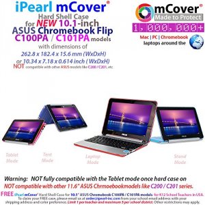 Ipearl MCOVERASC100CLR Mcover Hard Shell Case For 10.1 Asus Chromebook