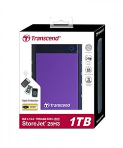 Transcend TS1TSJ25H3P 1tb Storejet2.5 H3p, Portable Hdd (purple)