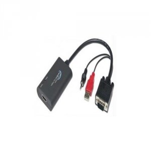 Syba SY-ADA31025 Vga To Hdmi Adapter, Built-in Audio, Usb Powered, Sup