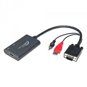 Syba SY-ADA31025 Vga To Hdmi Adapter, Built-in Audio, Usb Powered, Sup