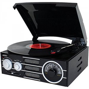 Jensen JEN-JTA-300 3-speed Stereo Wood Cabinet Turntable