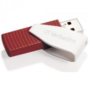 Verbatim 49814 Store 'n' Go Swivel Usb Flash Drive, , 16gb, Red, Taa