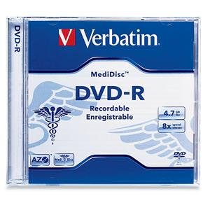 Verbatim 94905 Medidisc Dvd-r, , 4.7gb, 8x, Branded, Thermal Printable