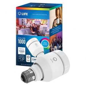 Lifx lifxa19 Smart Led Light Bulb, Wi-fi, Color 1000 A19, Multicolor, 