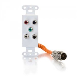 C2g 60098 Rapidrun 5 Rca Wallplate-wht Mf