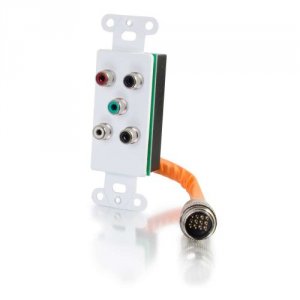 C2g 60098 Rapidrun 5 Rca Wallplate-wht Mf