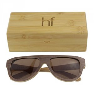 Hf SPEZIA Premium Eco Unisex Oversized Sapele Wood Flat Top Sunglasses