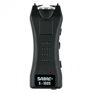 Sabre S1005BK Dual Capacitor Stun Gunled Flashlight 1.6 Microcoulombs 