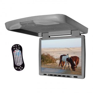 Tview T144DVFDGR 14 Flip Down Monitor With Built In Dvd Irfm Trans Gra