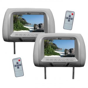 Tview T726PLGR 7 Tftlcd Car Headrest With Monitorpair Gray