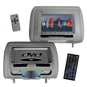 Tview T737DVPLGR 7 In Headrest Monitor With Dvd Player Built In Speake