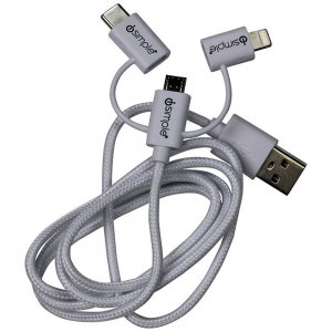 Pac IS9406WH Isimple Universal 3.3' Chargingsync Cable White Has Light