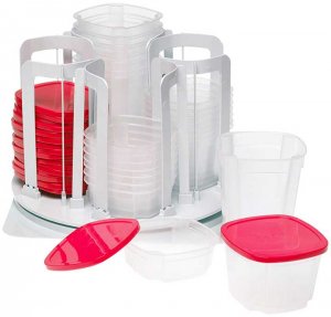 Jobar JB6503 Handy Gourmet Swirl-a-round Organizer Red