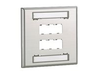 Panduit CFPL6S-2GY Mini-com Stainless Steel Faceplate