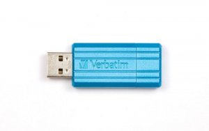 Verbatim 49068 Store Pinnstripe Usb Flash Drive, , 16gb, Blue