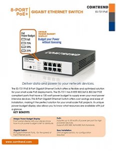 Comtrend ES-7211POE 8-port Gigabit Poe+ Switch      802afat 30w W Pwr 