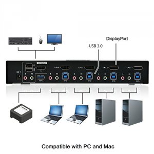 Iogear GCS1934 4-port Displayport 1.2 Kvmp Switch With Usb 3.1 Gen1 Hu