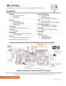 Comtrend PG-9142S Powerline Adapter W Wl 200mbps 11n Tr-069 Clearpath