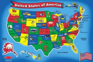 Melissa 440 51pc U.s.a. Map Floor           Puzzles Cardboard Floor Pu