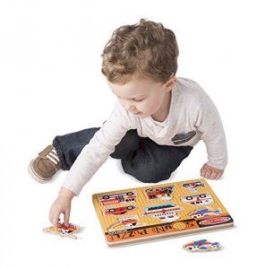 Melissa 725 Vehicles Sound Puzzle Puzzles   Wooden Sound Puzzles