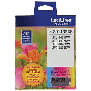 Original Brother LC30113PKS Std Yield Color Ink 3 Pk Cmy