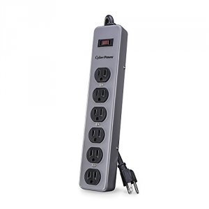 Cyberpower B608MGY 6-outlet Metal Surge Protector (900 Joules) With 8 