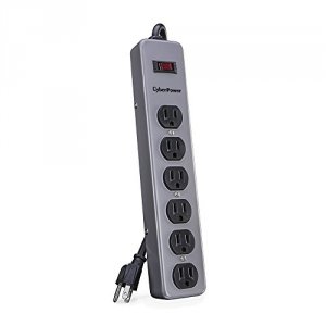 Cyberpower B608MGY 6-outlet Metal Surge Protector (900 Joules) With 8 