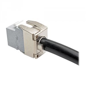 Tripp N238-001-GY-TFA Shielded Cat6a Keystone Jack With Dust Shutter, 