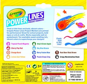 Crayola 58-8194 10 Ct. Power Lines      Markers Scented Project Marker