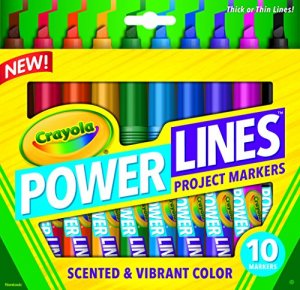 Crayola 58-8194 10 Ct. Power Lines      Markers Scented Project Marker