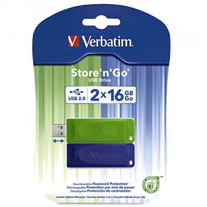 Verbatim 98713 16gb Store 'n' Go Usb Flash Drive - 2pk - Blue, Green -