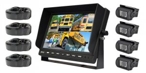 Pyle PLCMTR104 10.1 Lcd Monitor With 4 Night Vision Cameras