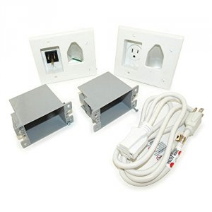 Datacomm 45-0023-WH 45-0023-wh Recessed Pro-power Kit With Straight Bl