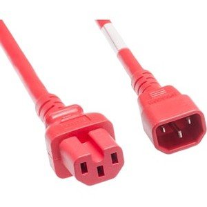 Unirise PWCD-C14C15-15A-03F-RED 3ft Power Cord C14-c15 15amp Red