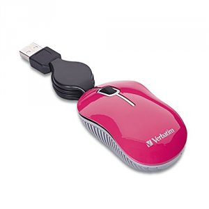 Verbatim 98618 Mini Travel Optical Mouse, , Commuter Series, Pink