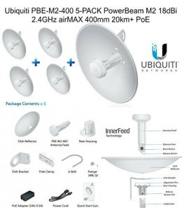 Ubiquiti PBE-M2-400-US 5pk 2ghz Powerbeam Airmax 400mm