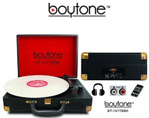 Boytone BT-101TBBK Portable Multimedia Blk         Turntable 3speed Us