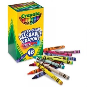 Crayola 52-6948 48 Ct. Ultra-clean Wash Crayons Washes From Skin Cloth