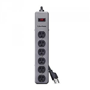 Cyberpower B603MGY 6-outlet Metal Surge Protector (900 Joules) With 3 