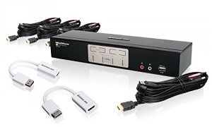 Iogear GCS1794DPKIT Kvm  4-port Hdmi Kvmp Switch With Displayport Adap